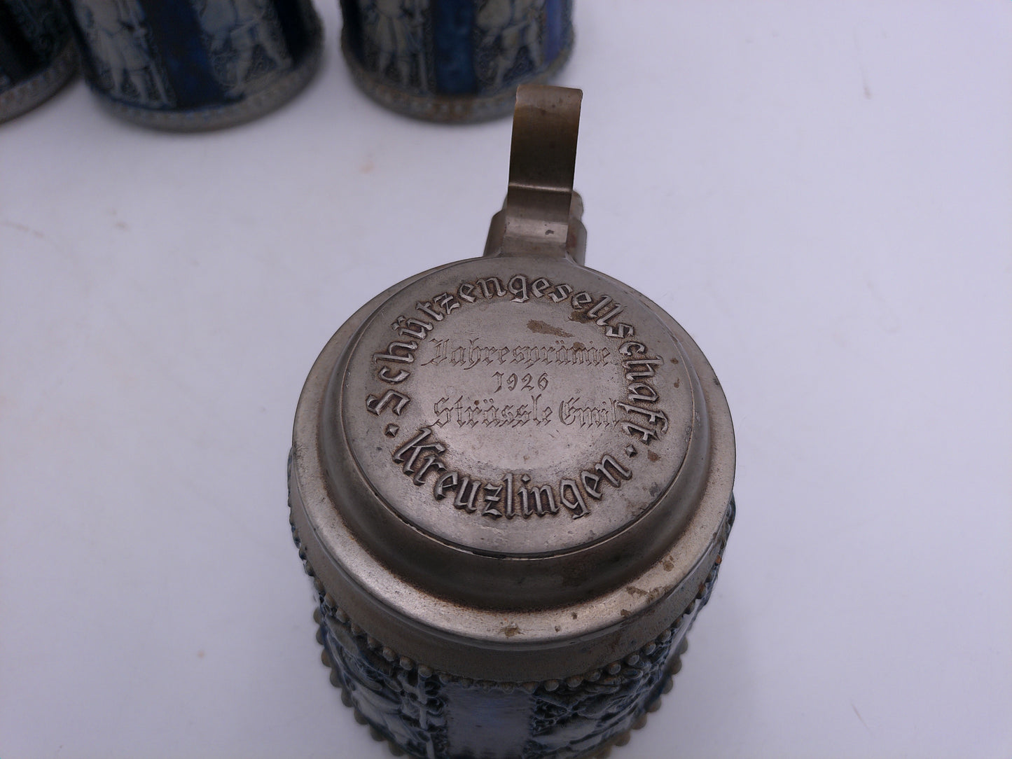 Beer Stein qty 4 Germany German with Pewter Lids from 1926 to 1930 no.1646