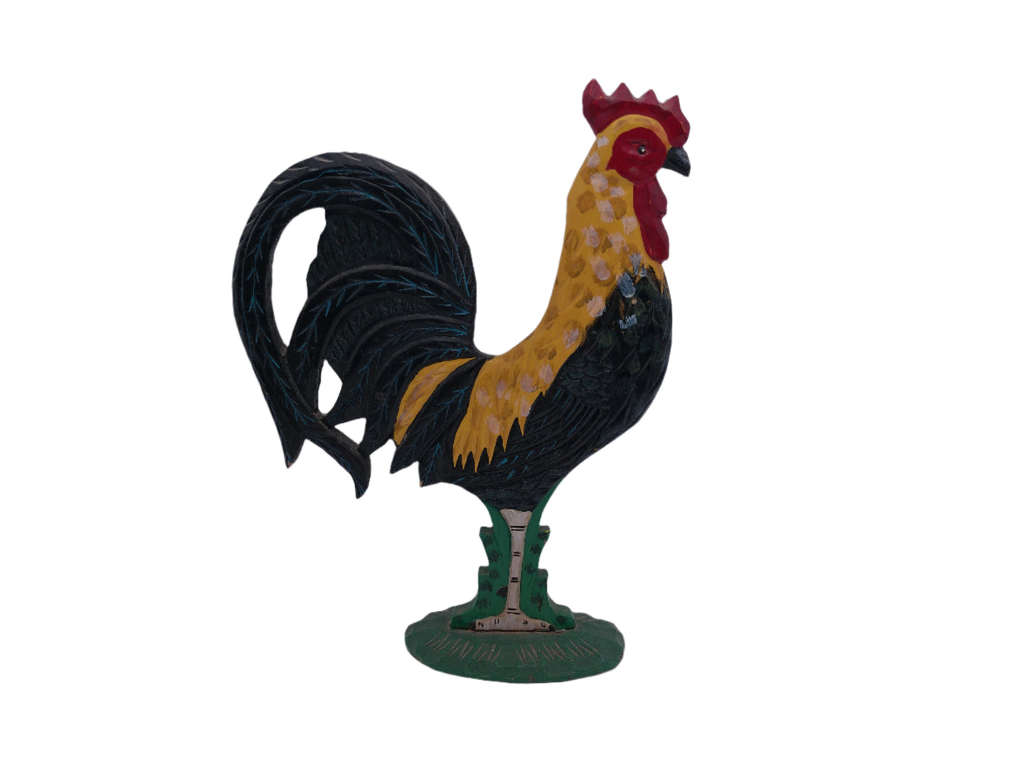 Vintage Hand Carved and Painted Wood Rooster  farmhouse kitchen