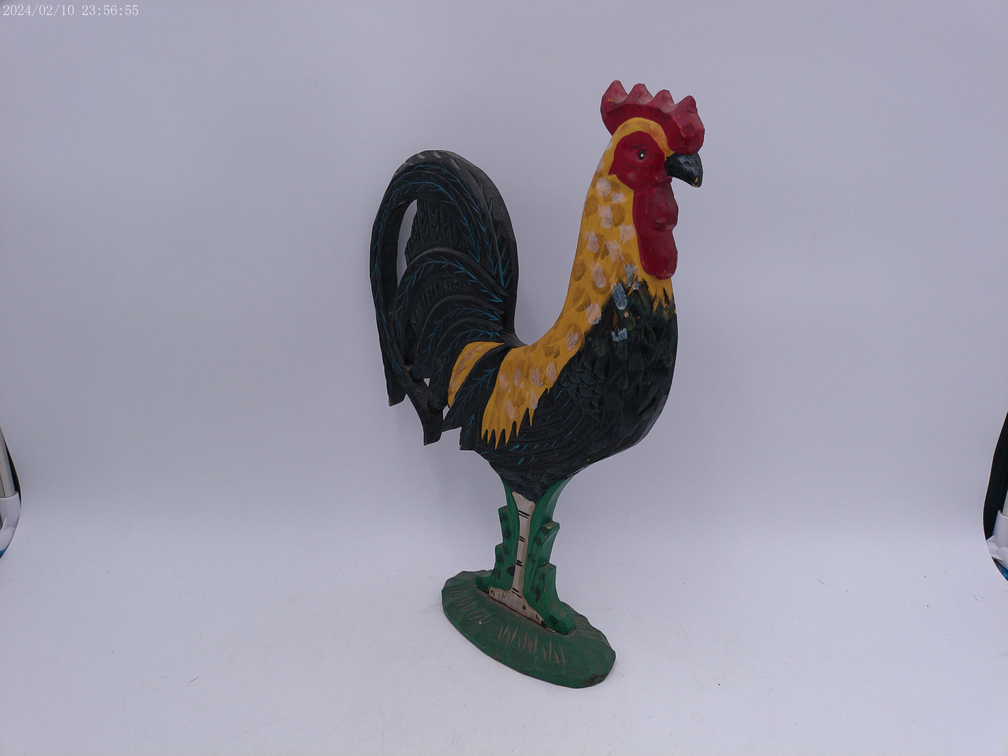 Vintage Hand Carved and Painted Wood Rooster  farmhouse kitchen