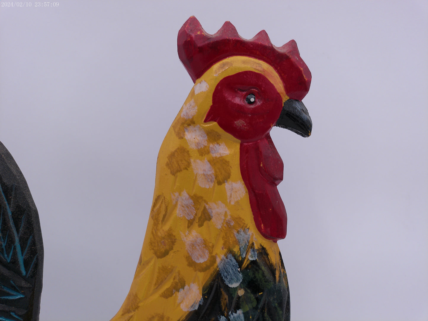 Vintage Hand Carved and Painted Wood Rooster  farmhouse kitchen