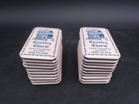 Country Charm Coasters Advertisment Set of 20 from Michigan