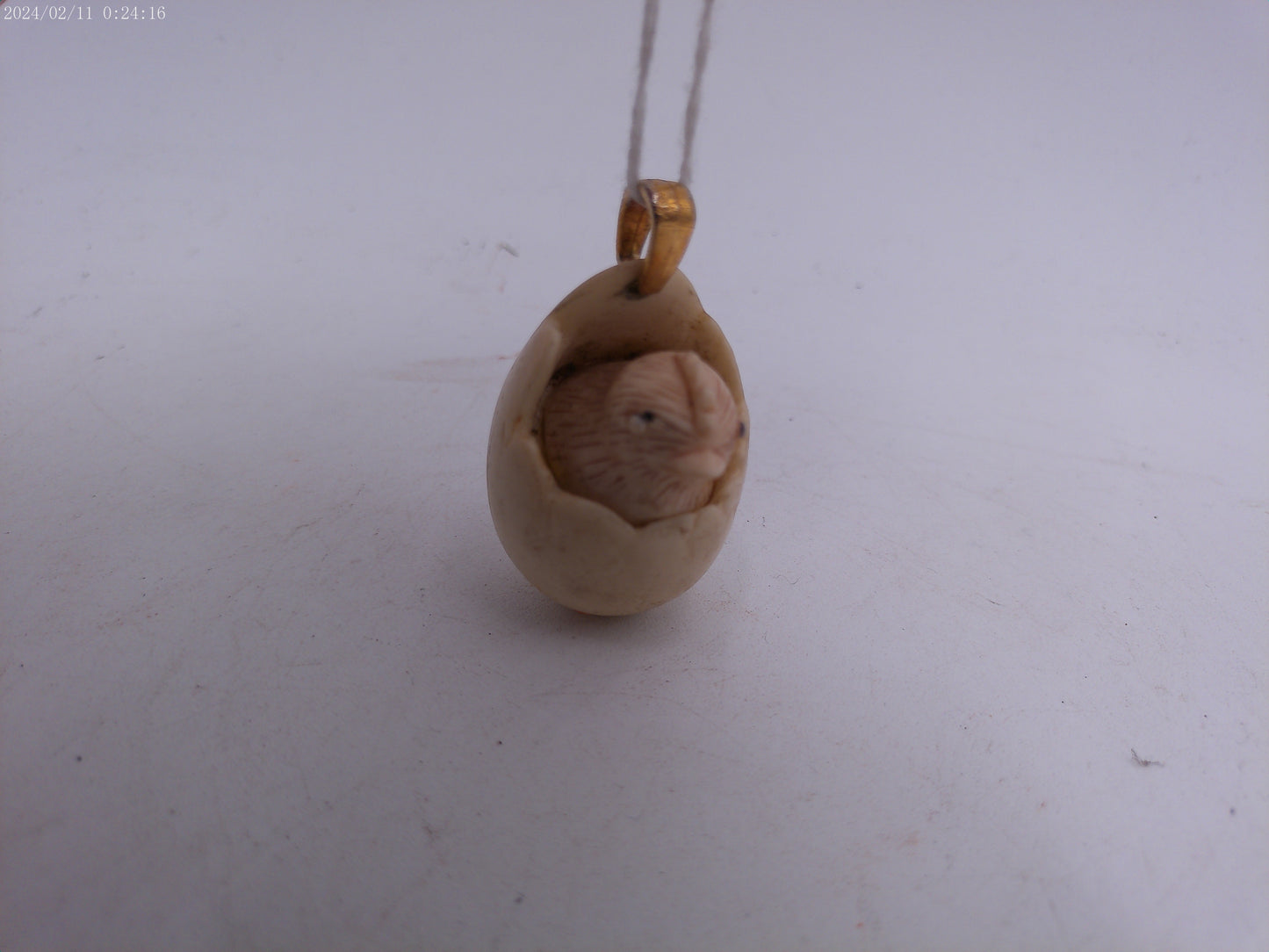 Vintage Luca Razza Necklace 1960s Chick in Egg