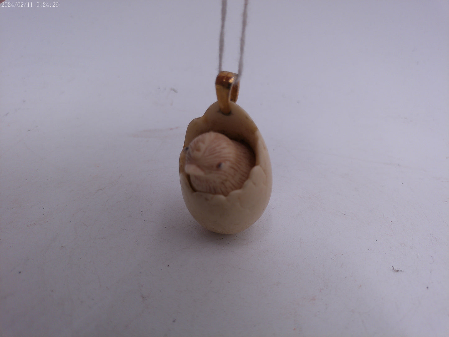 Vintage Luca Razza Necklace 1960s Chick in Egg