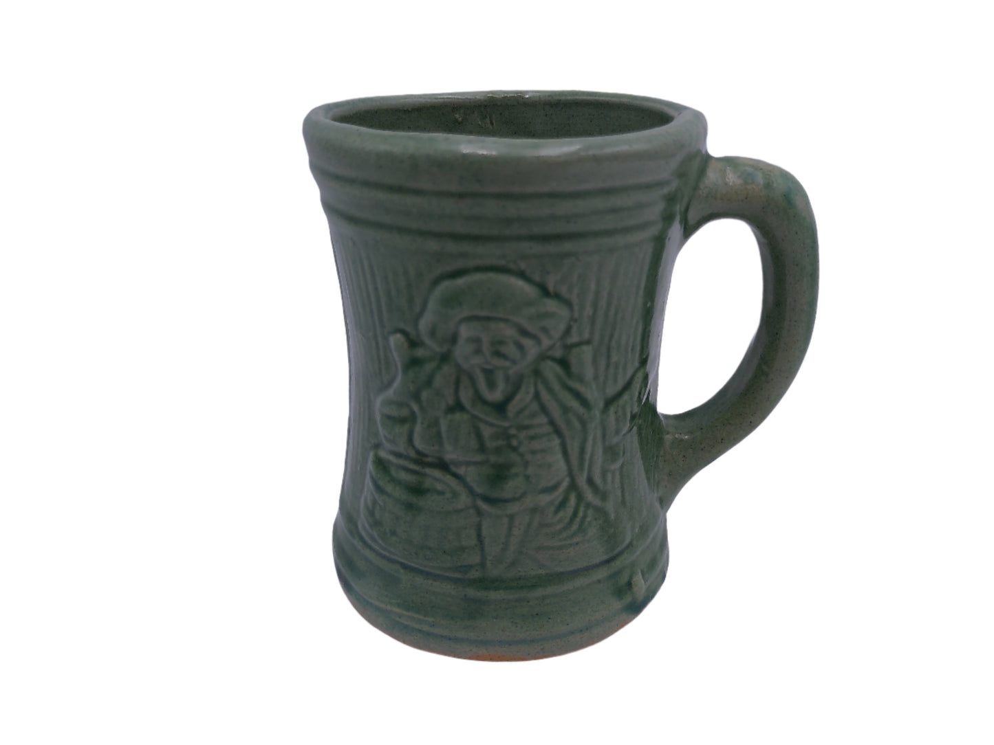 Beer Stein Vintage 1920's Buccaneer Green Pirate Stoneware Mug Cup Bar Ware 5” Tall