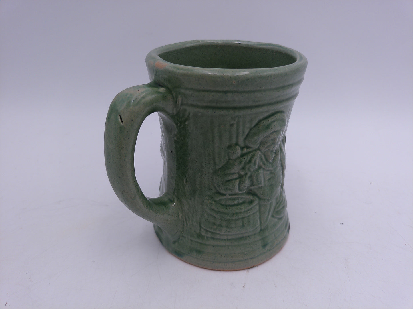 Beer Stein Vintage 1920's Buccaneer Green Pirate Stoneware Mug Cup Bar Ware 5” Tall