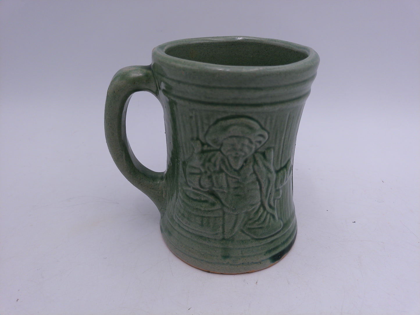 Beer Stein Vintage 1920's Buccaneer Green Pirate Stoneware Mug Cup Bar Ware 5” Tall