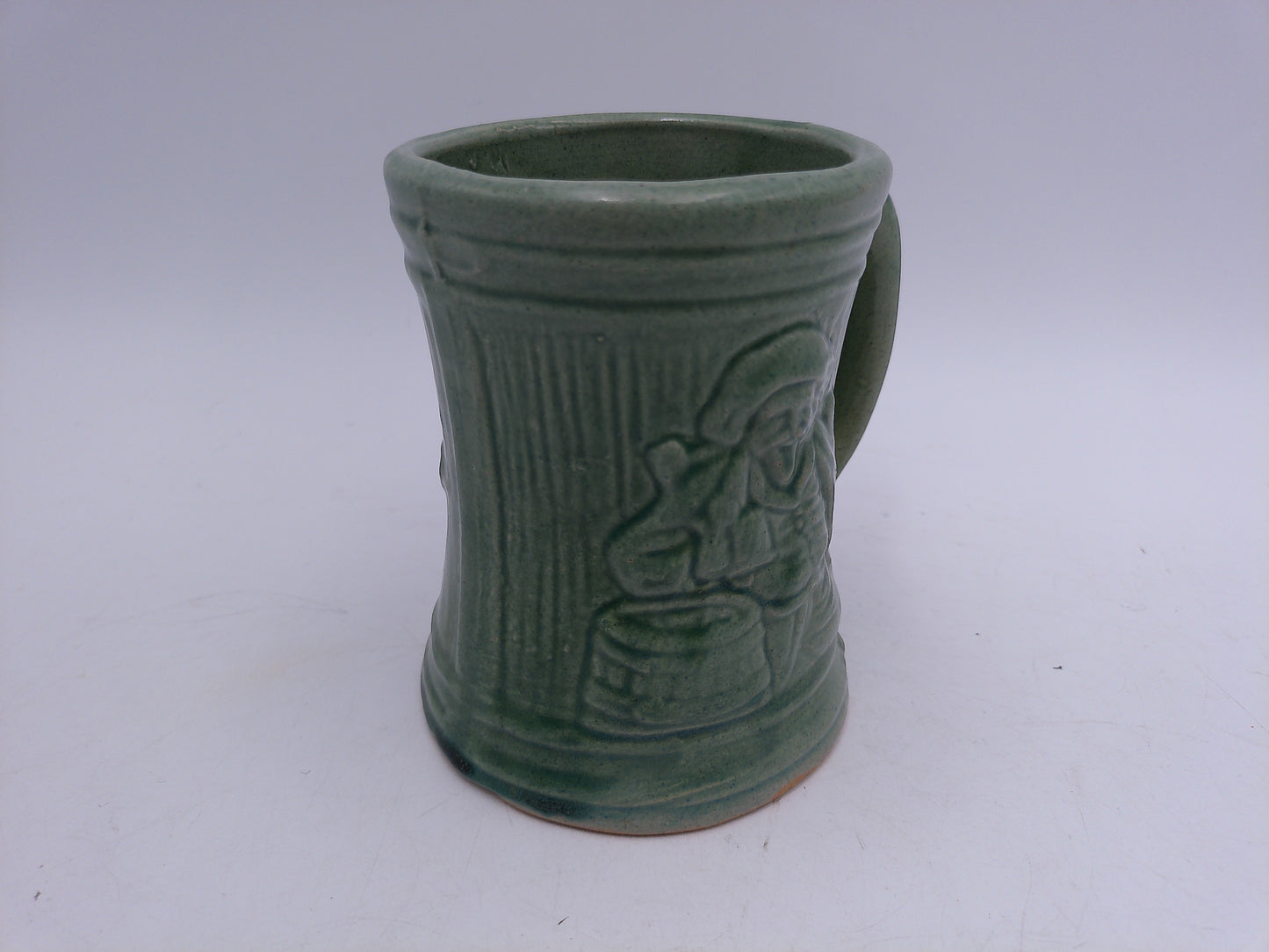 Beer Stein Vintage 1920's Buccaneer Green Pirate Stoneware Mug Cup Bar Ware 5” Tall