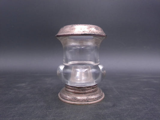 Frank M. Whiting Sterling Silver & Glass Toothpick Holder