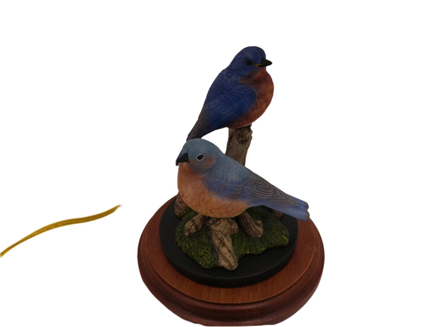 Lamp with two beautiful Blue Birds on Tree limb