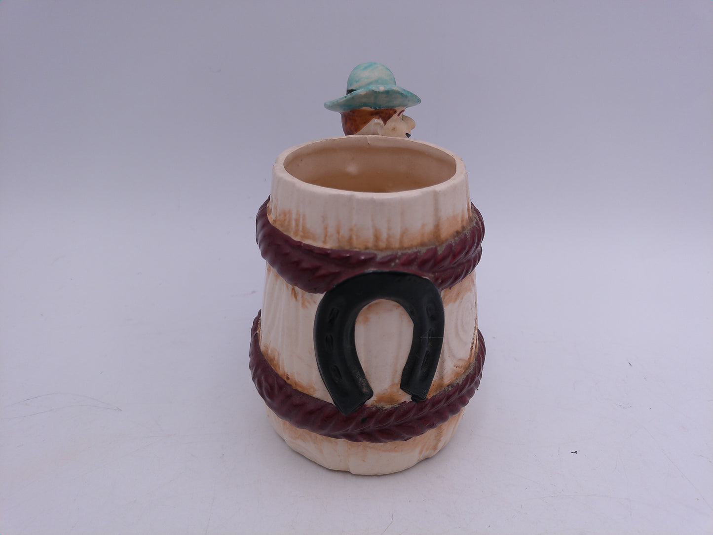 Beer Stein vintage Pottery Cowboy coffee mug circa 1950s made in Japan