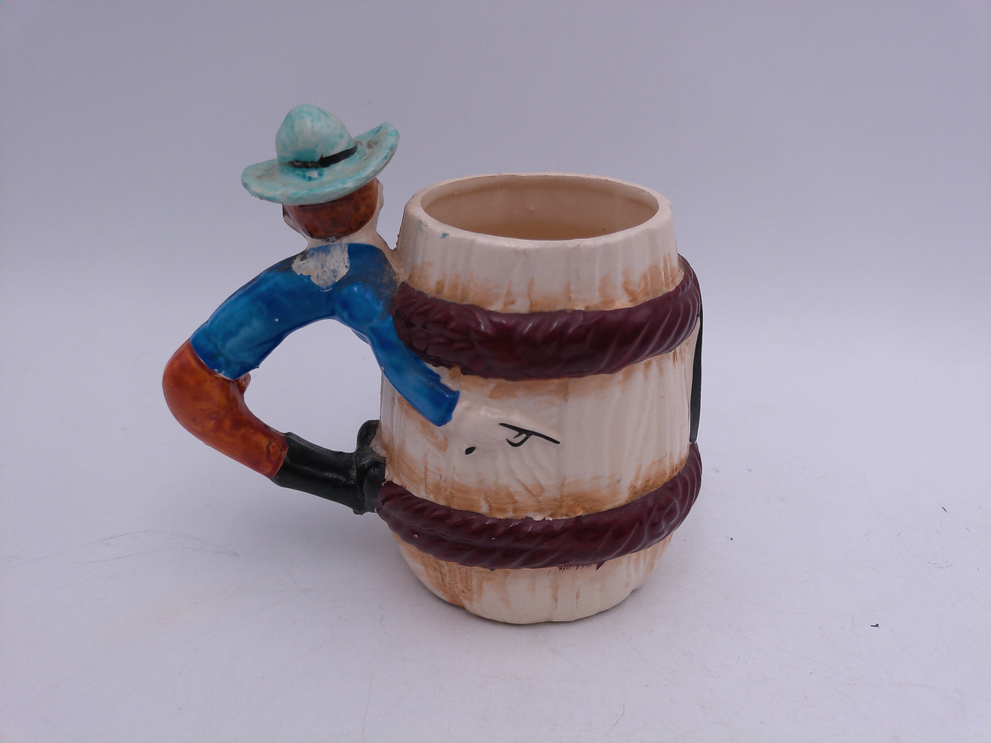 Beer Stein vintage Pottery Cowboy coffee mug circa 1950s made in Japan