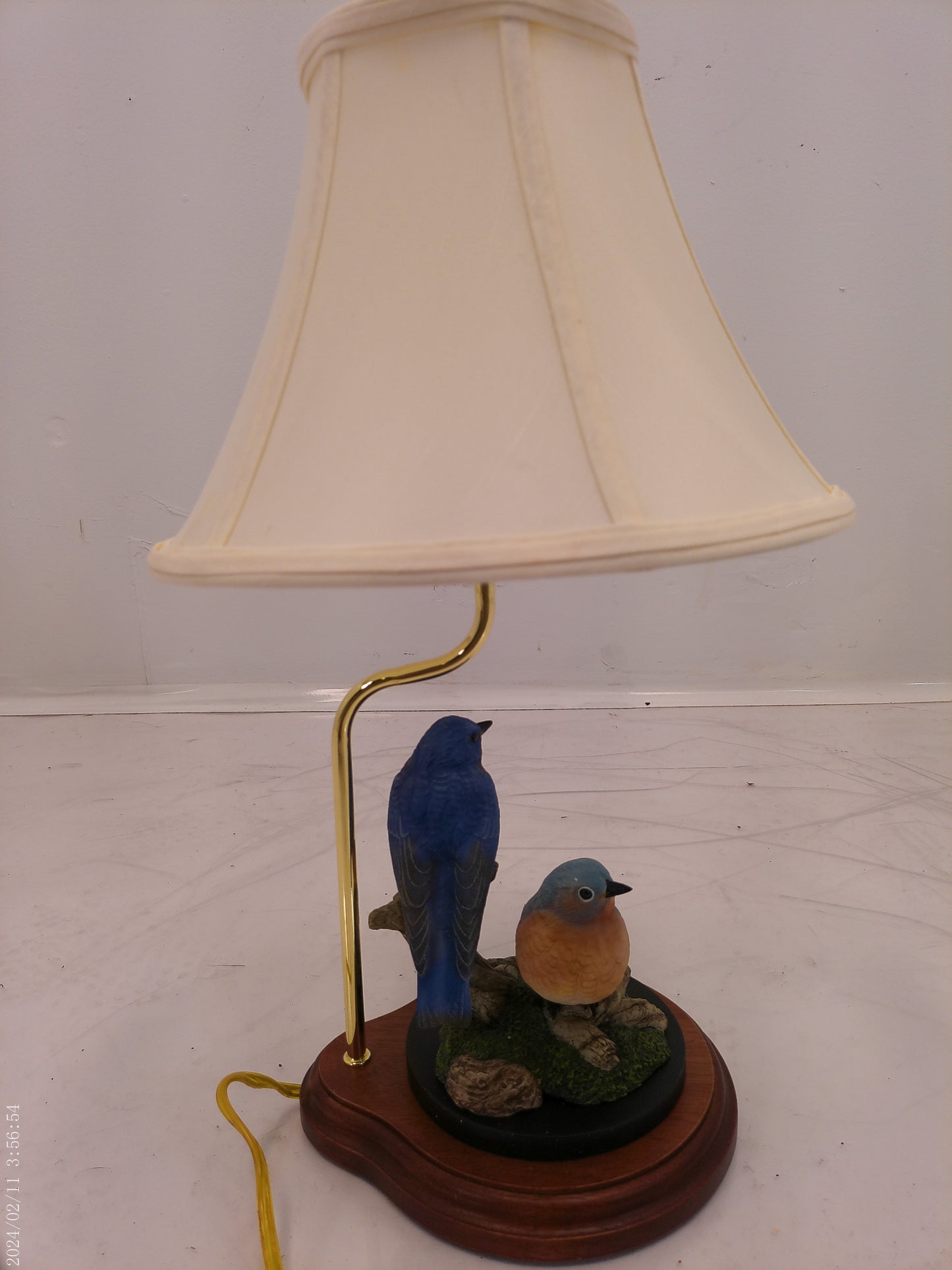Lamp with two beautiful Blue Birds on Tree limb