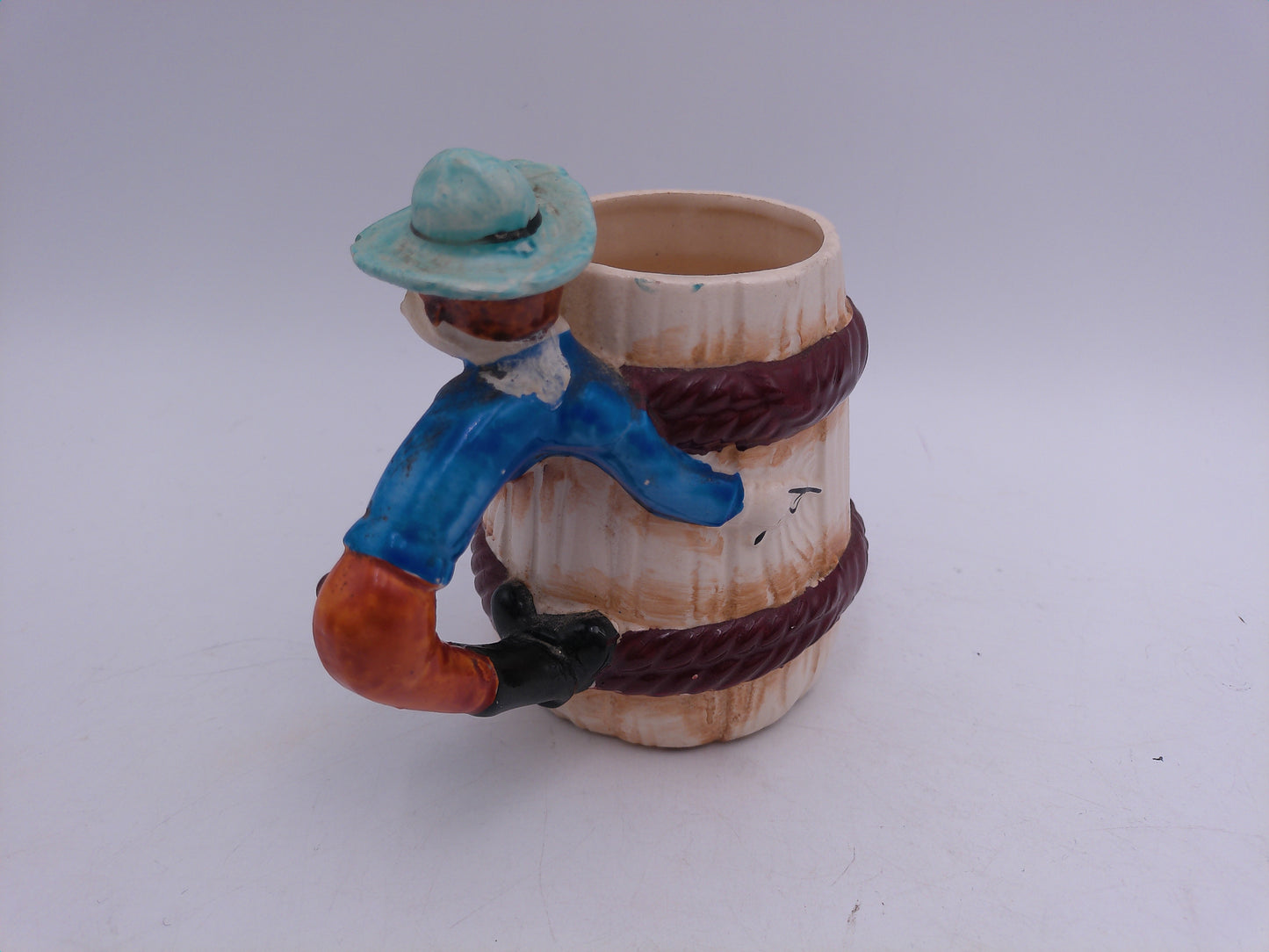 Beer Stein vintage Pottery Cowboy coffee mug circa 1950s made in Japan