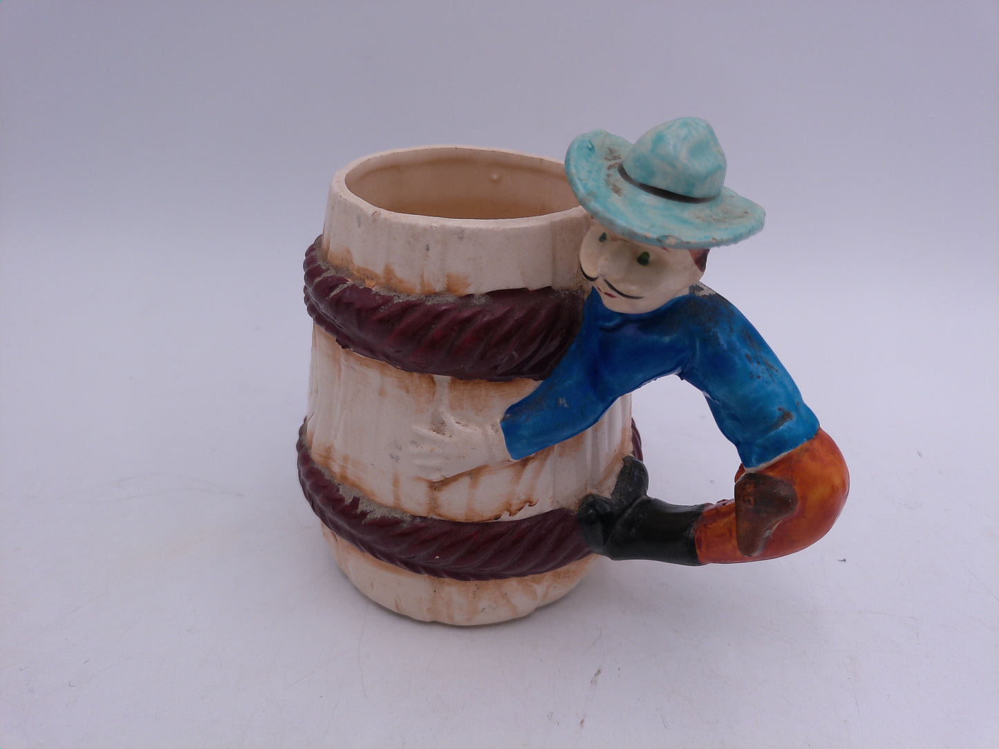 Beer Stein vintage Pottery Cowboy coffee mug circa 1950s made in Japan
