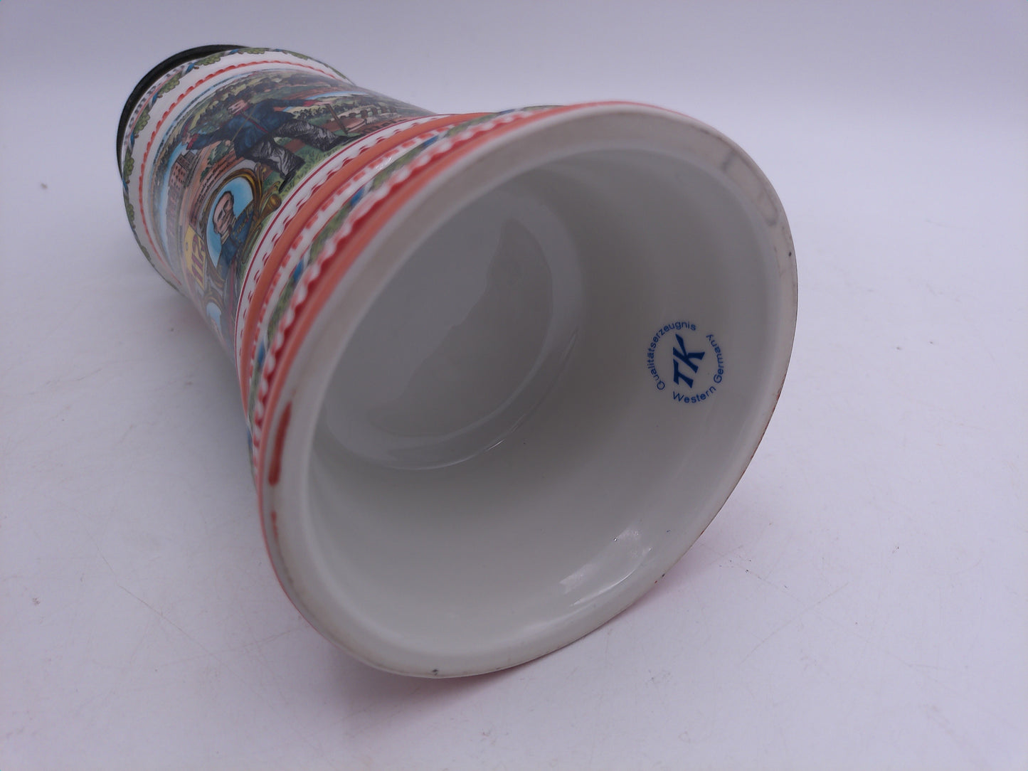 Beer Stein Vintage German with Lid 1902-04 writing With Pewter Lid JK