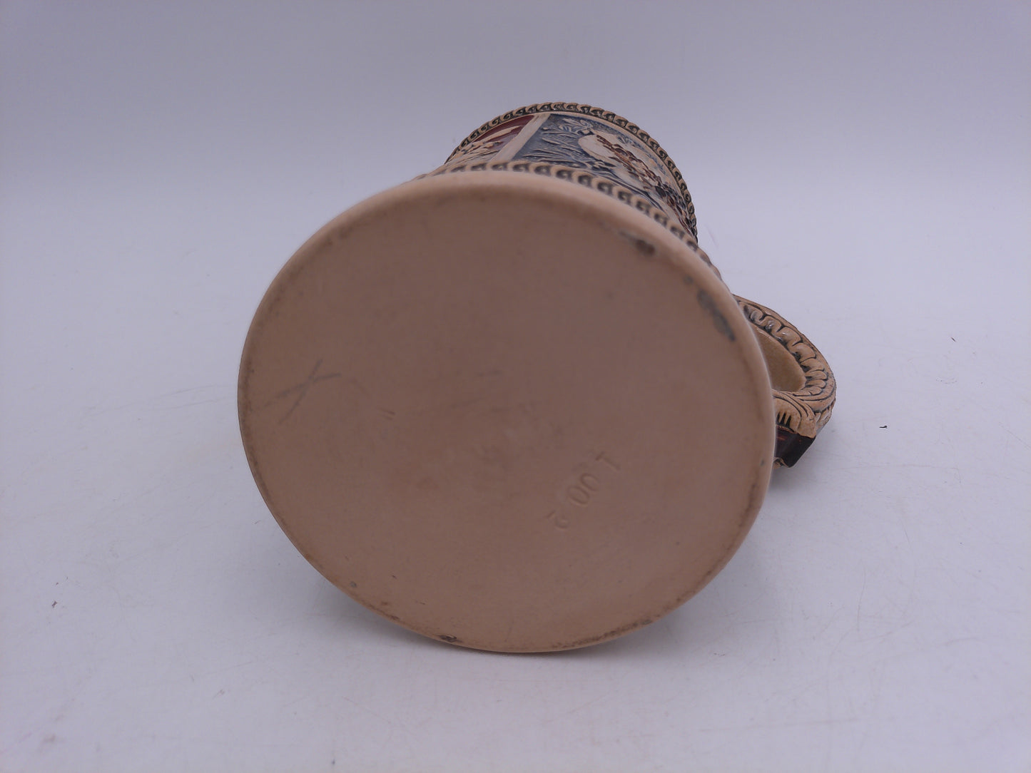 Beer Stein Vintage Prosit Brown and Tan Decorative Handle
