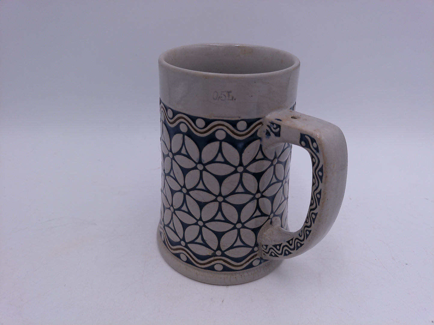 Beer Stein Vintage German No. 2L29 Geometric Pattern
