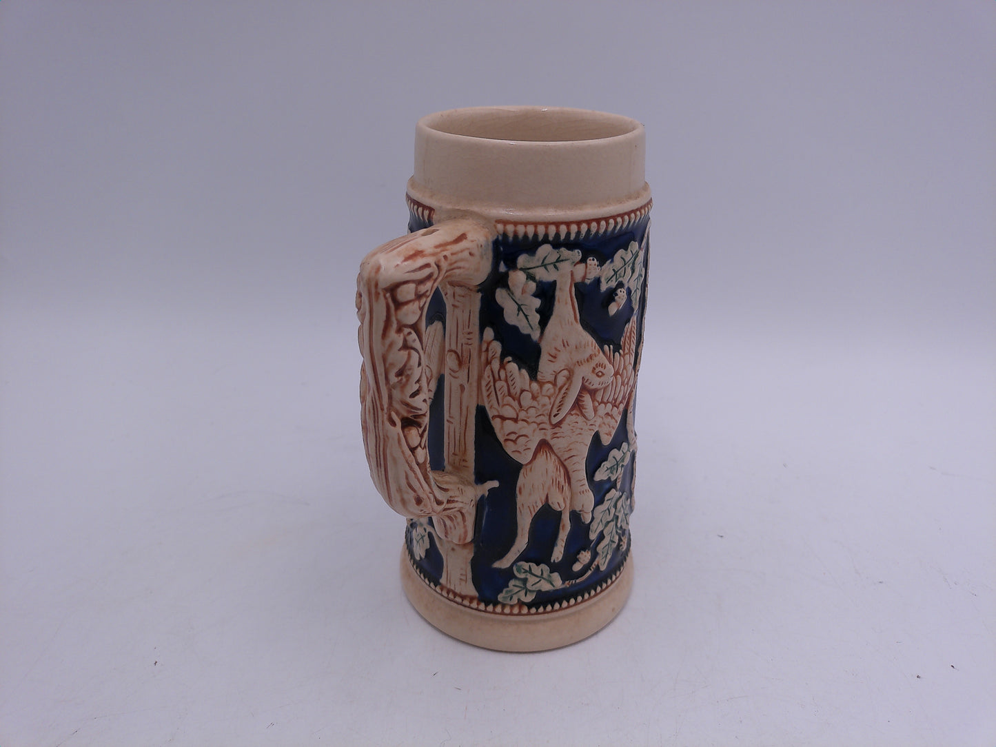 Beer Stein Made In Germany Greek God Cobalt Blue Multi Color Man & Woman