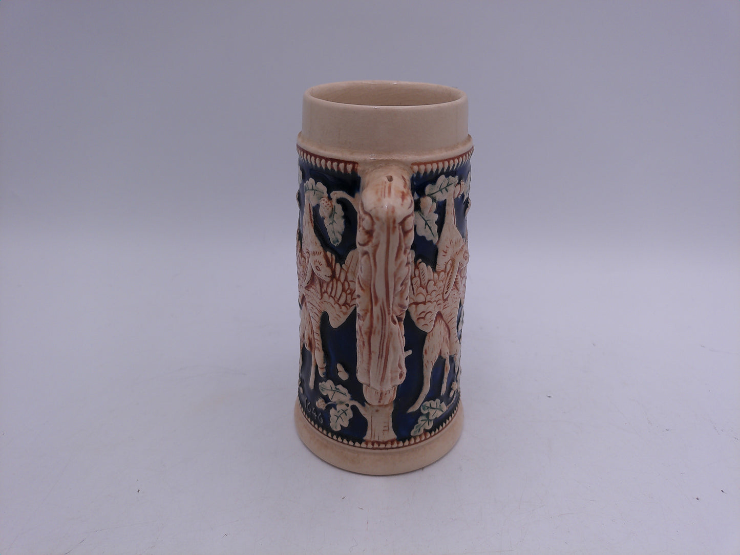 Beer Stein Made In Germany Greek God Cobalt Blue Multi Color Man & Woman