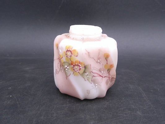 Wave Crest-Erie Twist Shape Salt or Pepper Shaker with Enameled Floral Decor no lid