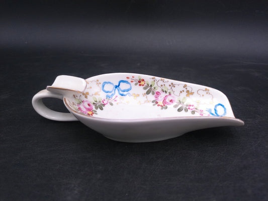 Porcelain Hand Painted Victorian Style Gold Rim Candy Nut Scoop  Made in Portugal