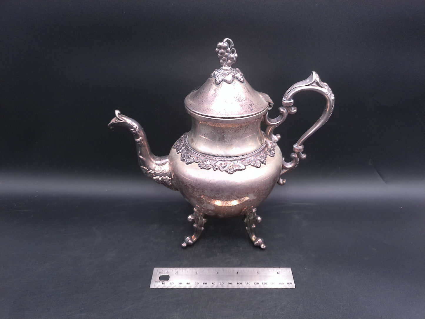 Victorian Birmingham Silver On Copper Coffee Tea Pot Antique