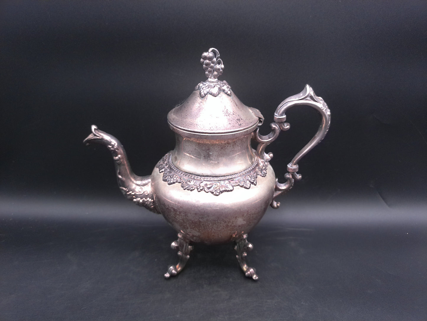 Victorian Birmingham Silver On Copper Coffee Tea Pot Antique