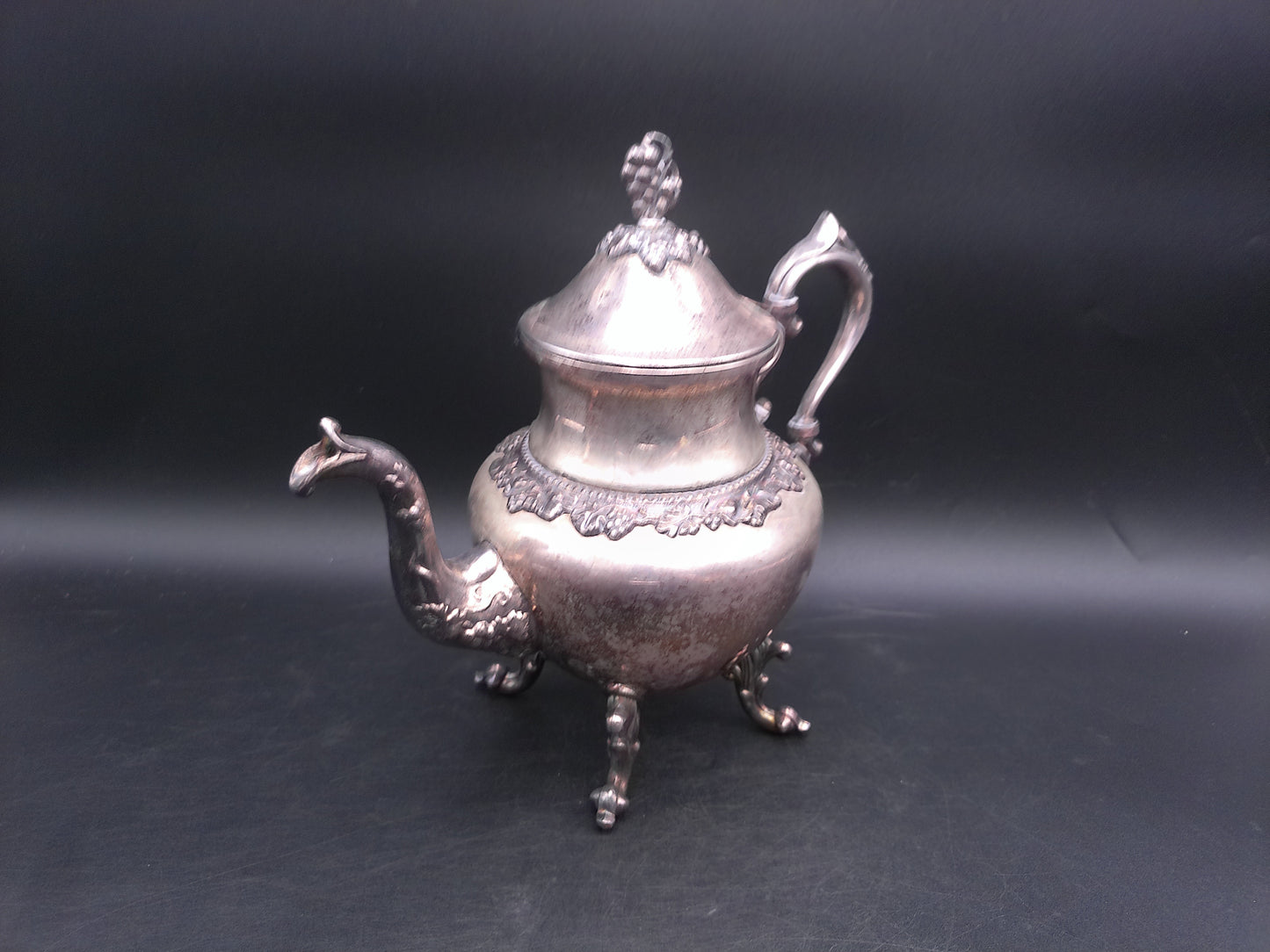 Victorian Birmingham Silver On Copper Coffee Tea Pot Antique
