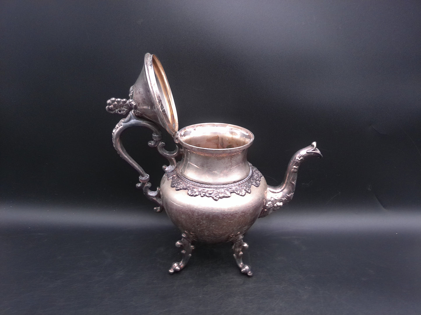 Victorian Birmingham Silver On Copper Coffee Tea Pot Antique