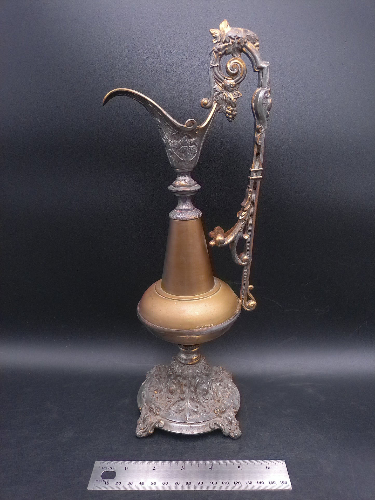 Victorian Art Deco Style Urn Ewer Vase Candleholder Metal Intricate