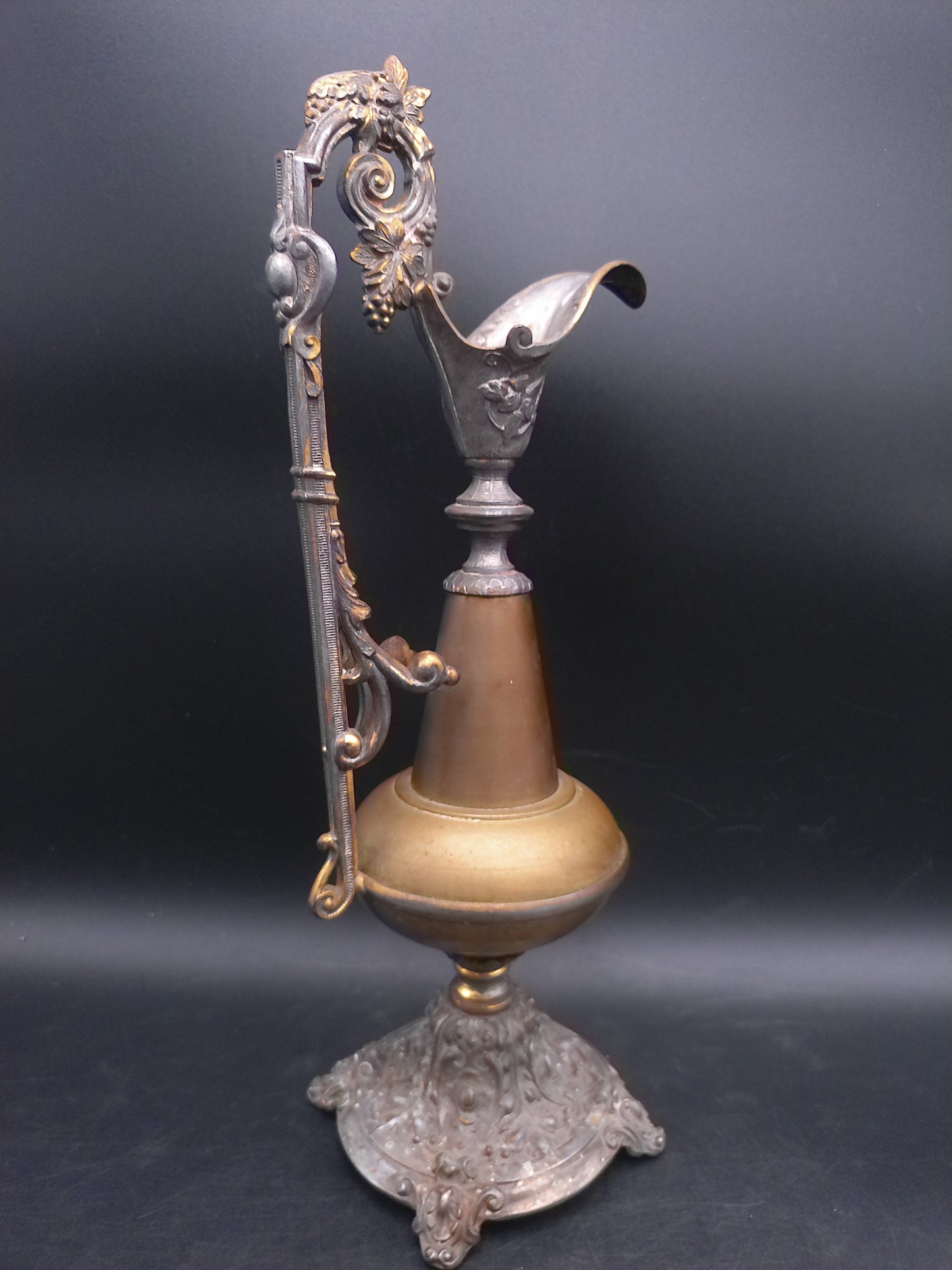 Victorian Art Deco Style Urn Ewer Vase Candleholder Metal Intricate