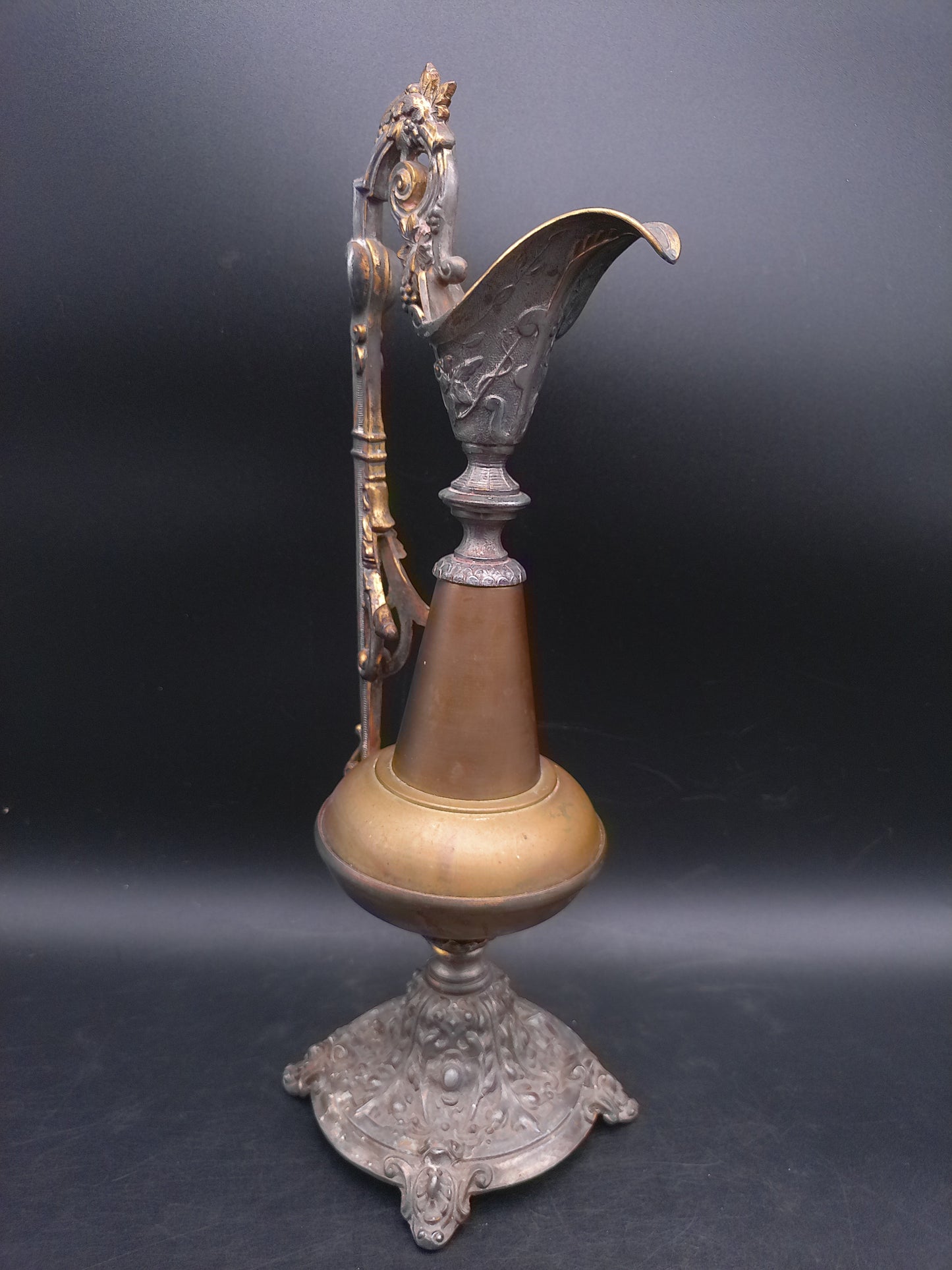 Victorian Art Deco Style Urn Ewer Vase Candleholder Metal Intricate