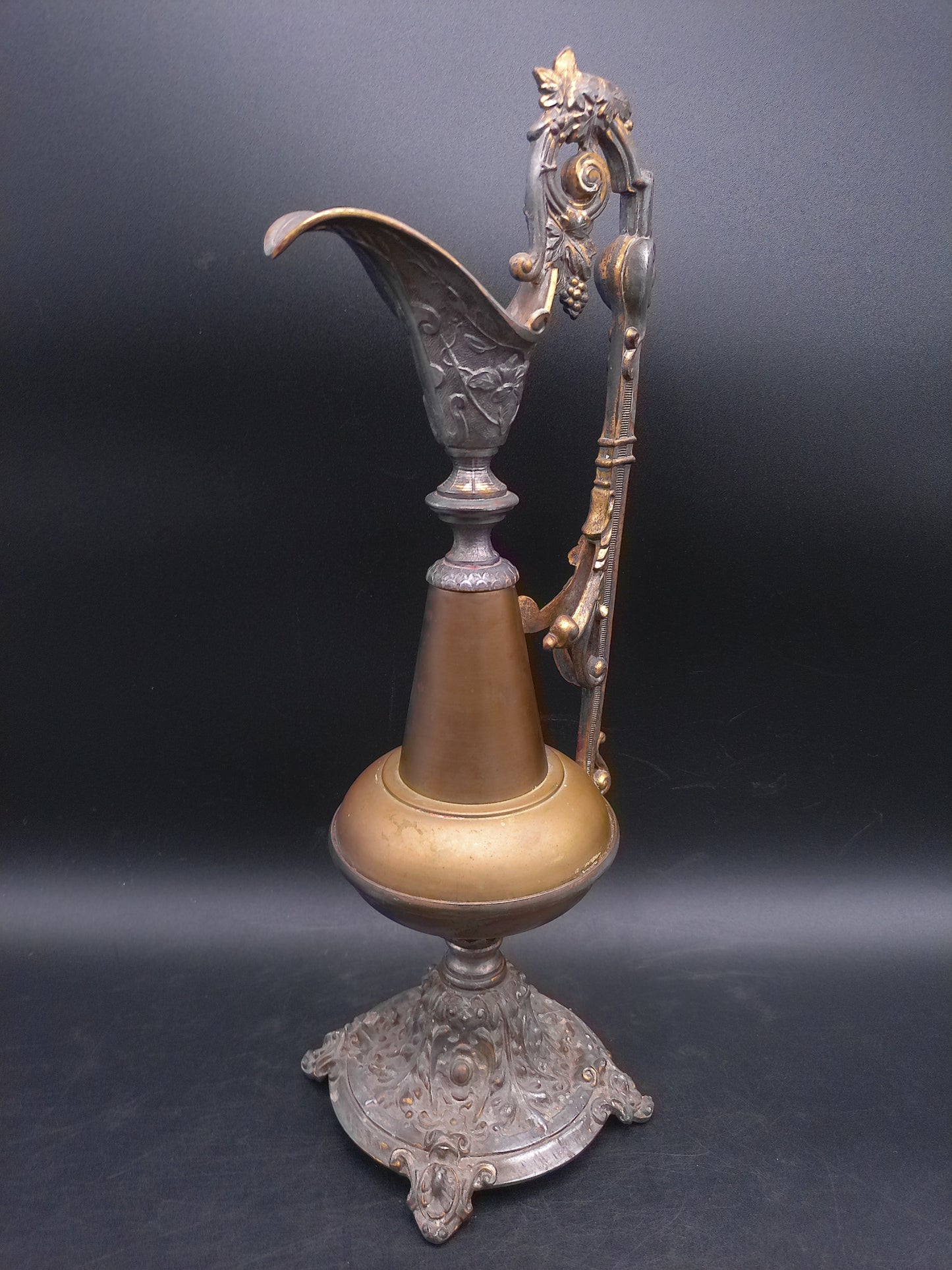 Victorian Art Deco Style Urn Ewer Vase Candleholder Metal Intricate