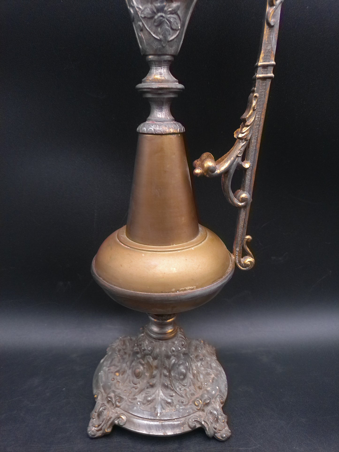 Victorian Art Deco Style Urn Ewer Vase Candleholder Metal Intricate
