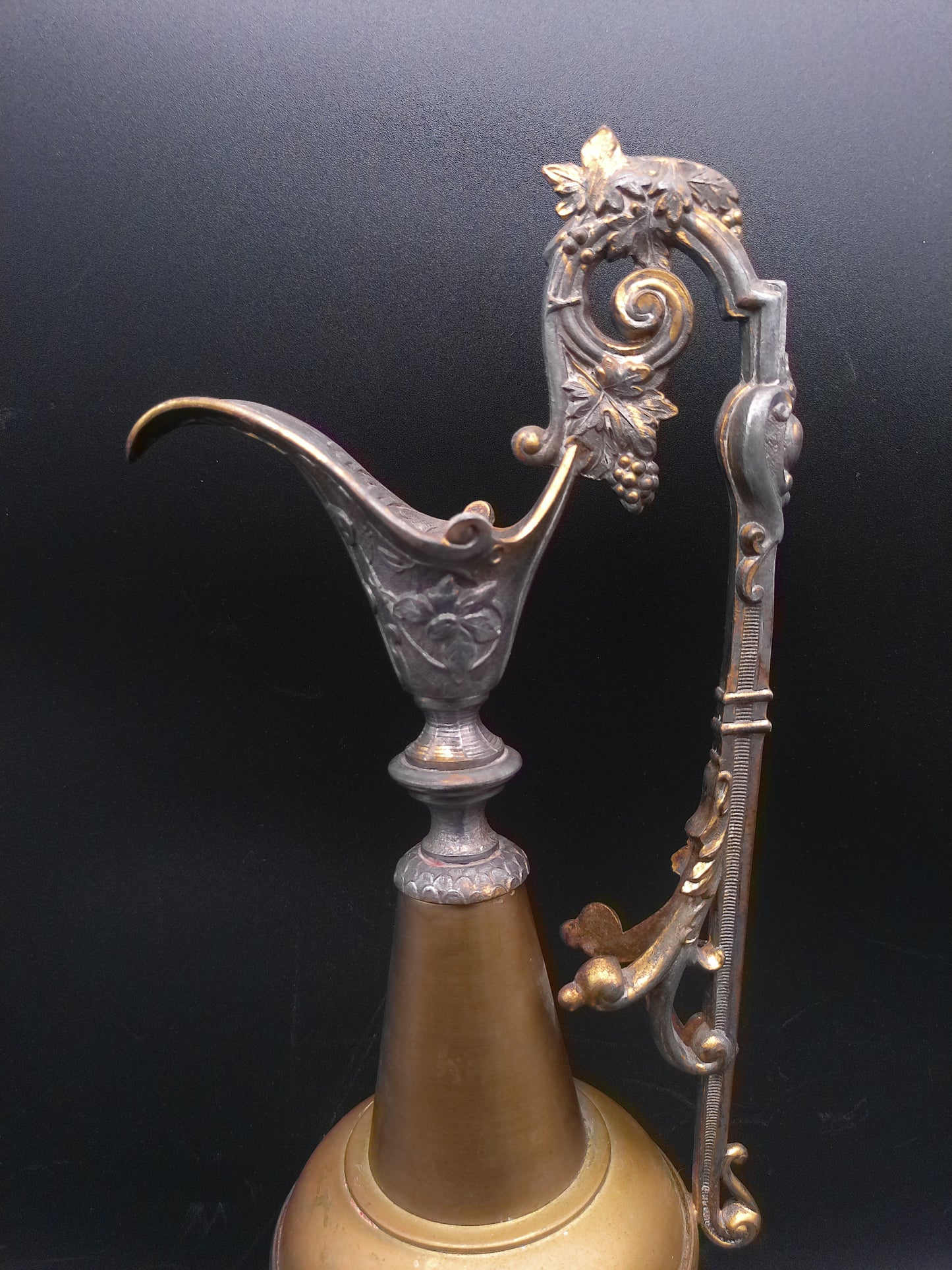 Victorian Art Deco Style Urn Ewer Vase Candleholder Metal Intricate