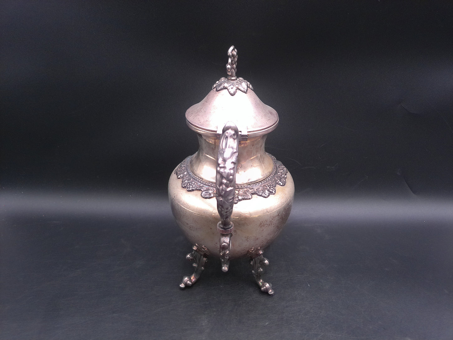 Victorian Style Silver On Copper Coffee Tee Pot Vintage Beautiful Design