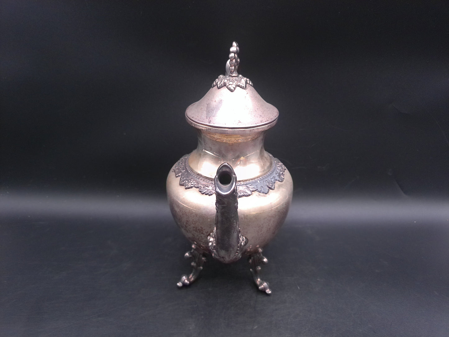 Victorian Style Silver On Copper Coffee Tee Pot Vintage Beautiful Design