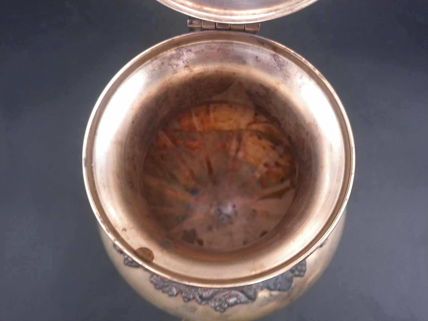 Victorian Style Silver On Copper Coffee Tee Pot Vintage Beautiful Design