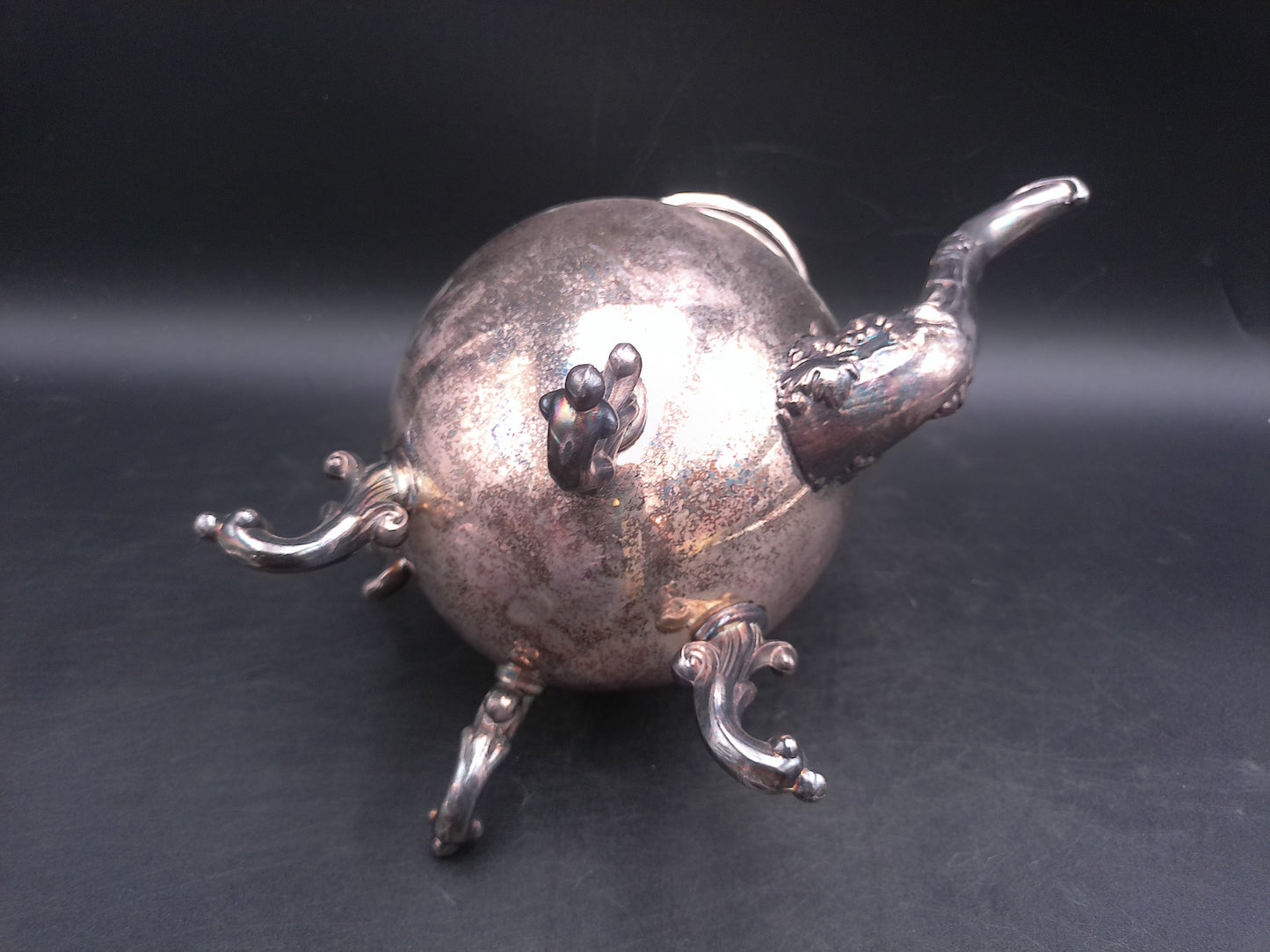 Victorian Style Silver On Copper Coffee Tee Pot Vintage Beautiful Design