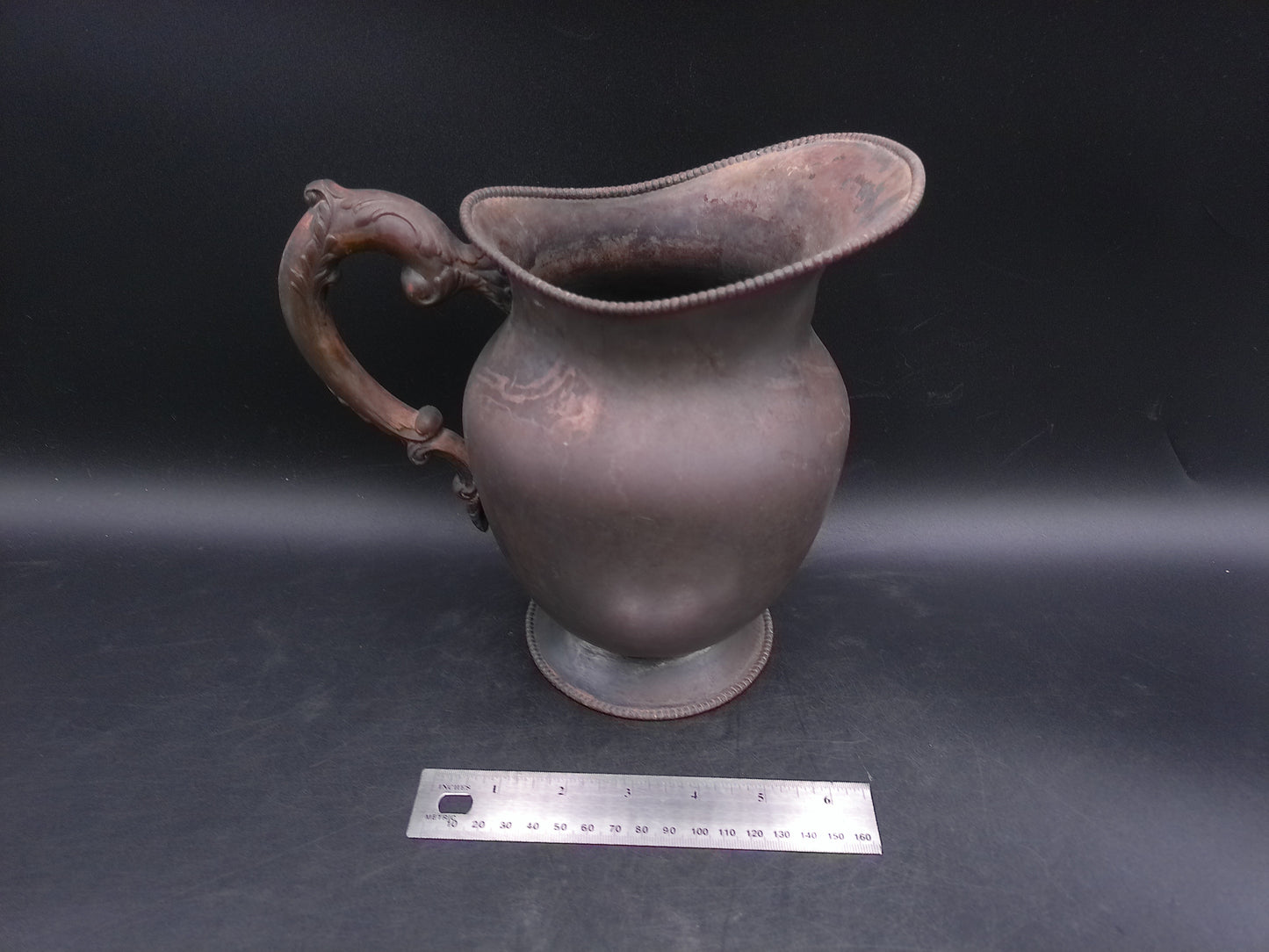 Aurora Silver Plate Water Pitcher Marked 147 B.C. 1869 Estsblished Warranted