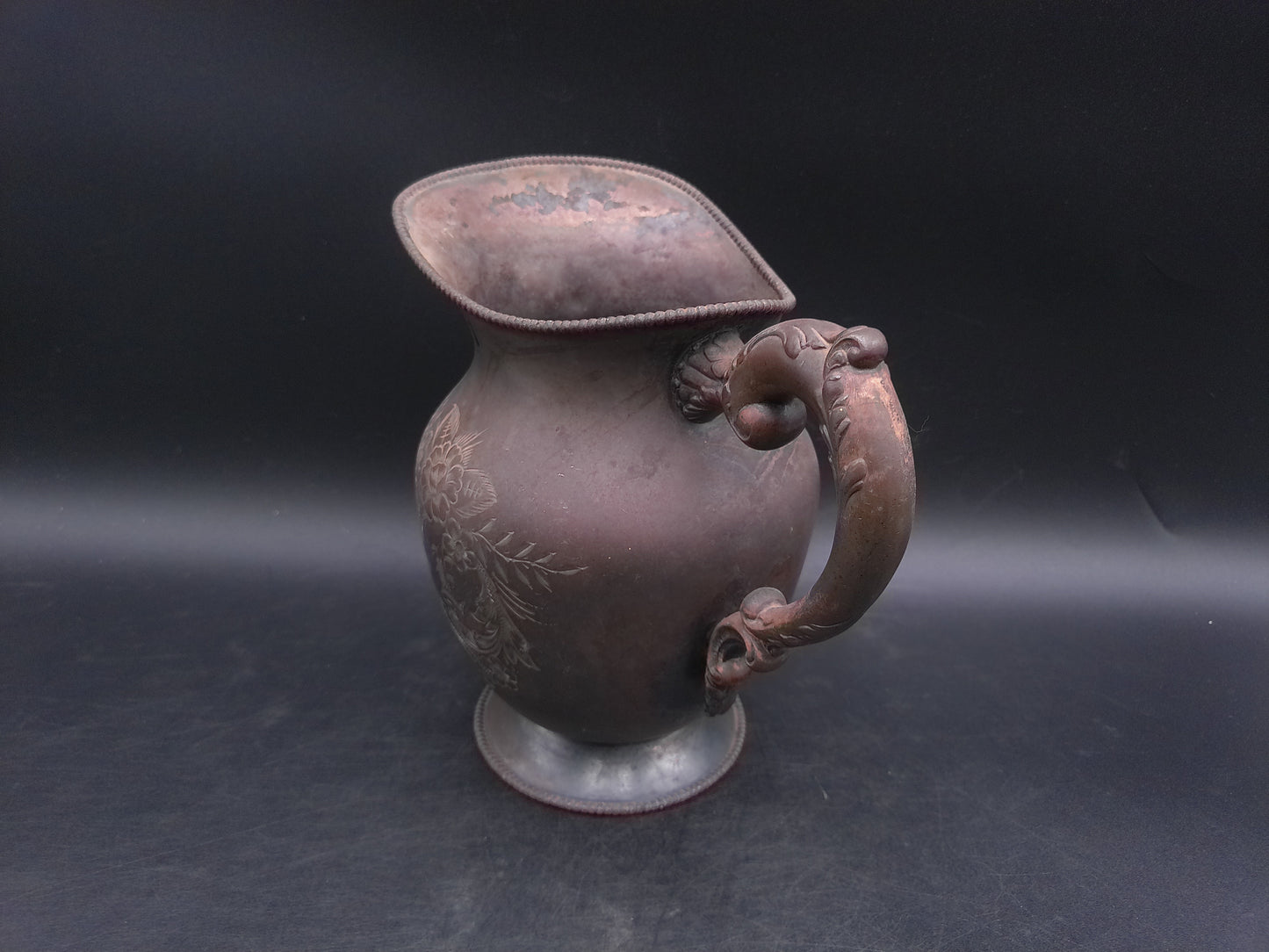 Aurora Silver Plate Water Pitcher Marked 147 B.C. 1869 Estsblished Warranted