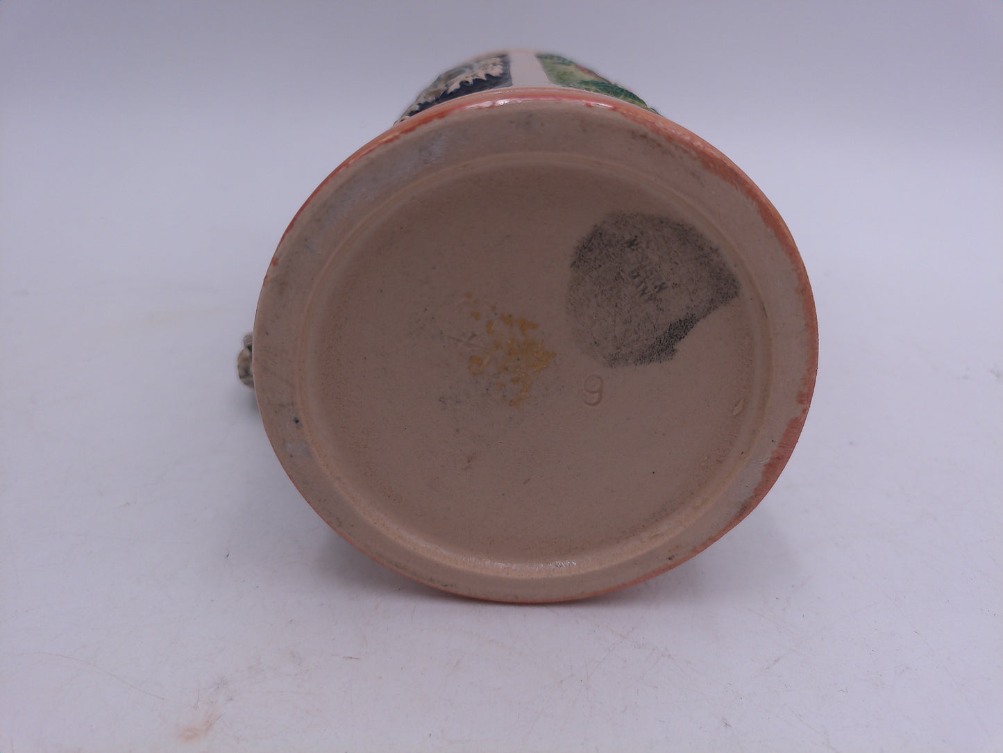 Beer Stein German Made with Pewter Lid Vintage Colorful