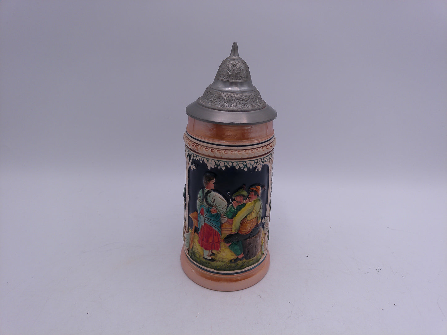 Beer Stein German made Vintage unique pewter lid and decorative handle