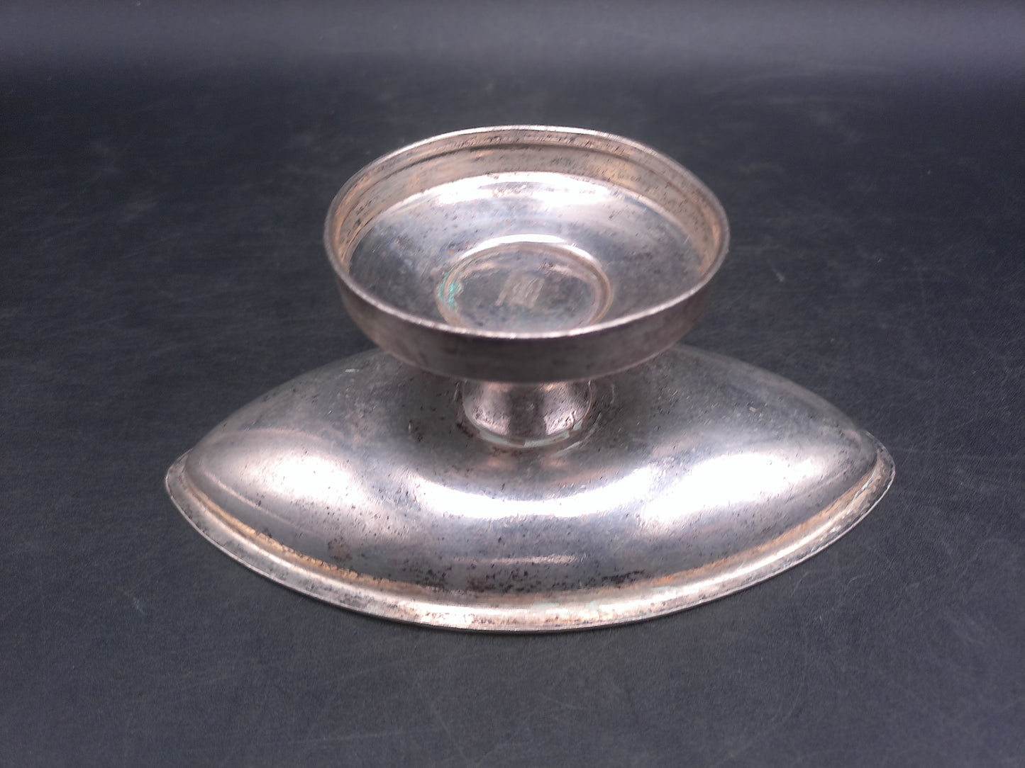 Grand Silver Co. Nickel Silver Brite Oval Pedestal Dish
