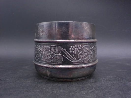 Pairpoint Mfg Co. Quadruple Silver Plate Can Cup Jar Floral Design