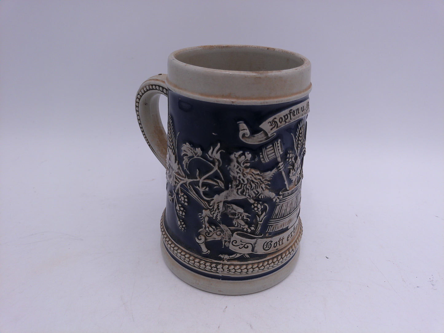 Beer Stein Vintage Made in W. Germany Gerzit Colbolt Blue