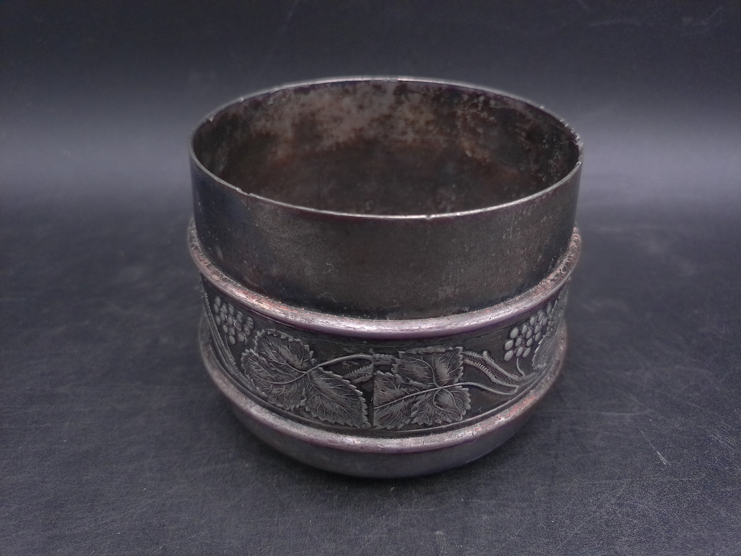 Pairpoint Mfg Co. Quadruple Silver Plate Can Cup Jar Floral Design