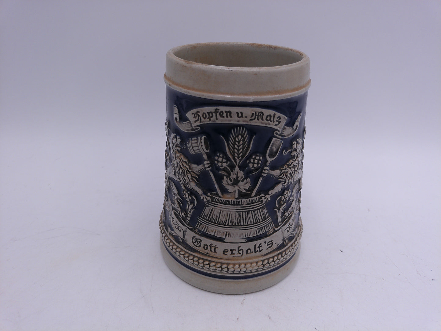 Beer Stein Vintage Made in W. Germany Gerzit Colbolt Blue