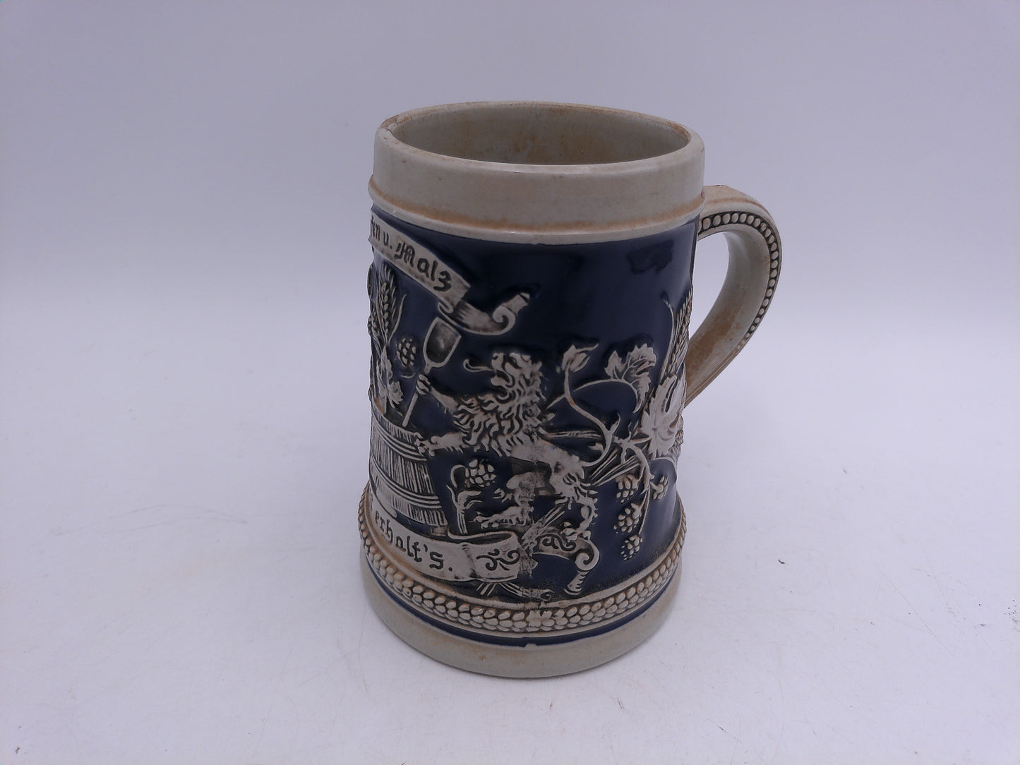 Beer Stein Vintage Made in W. Germany Gerzit Colbolt Blue