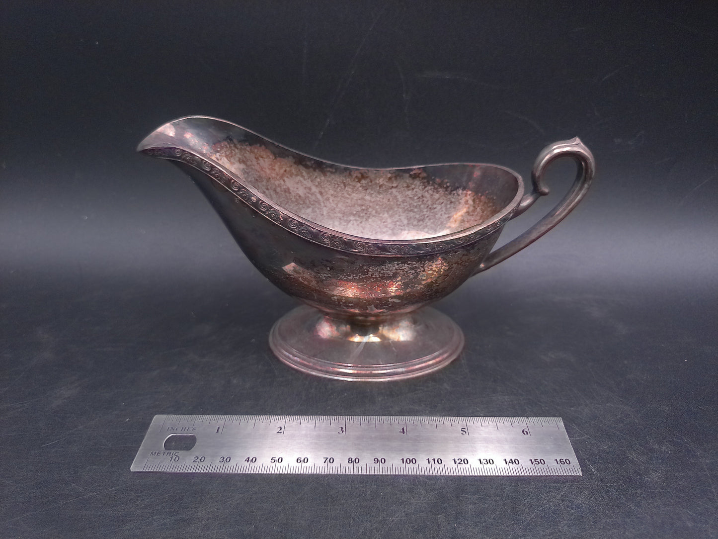 Silver Plated Gravy Boat Saucer Vintage